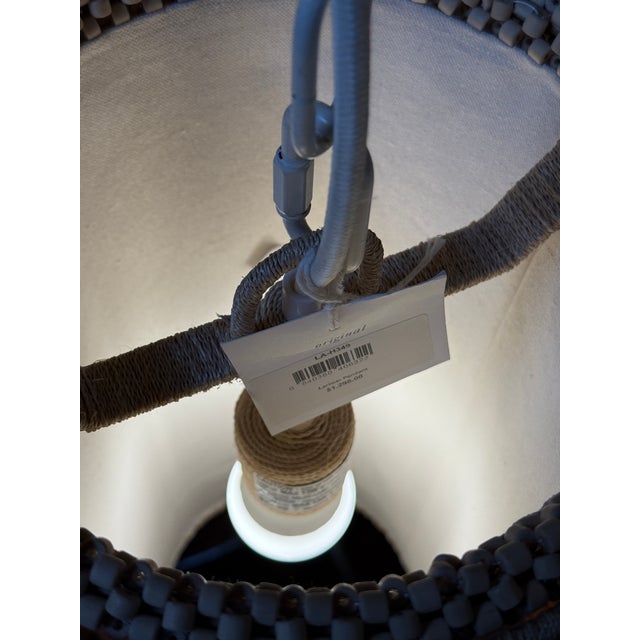 Wood Serena & Lily Larimar Caned Pendant Light For Sale - Image 7 of 12