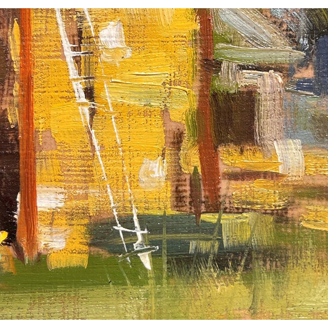 2010s Stacked by Samantha Buller | Oil Painting of a hay shed with stacked bales in a field. For Sale - Image 5 of 5