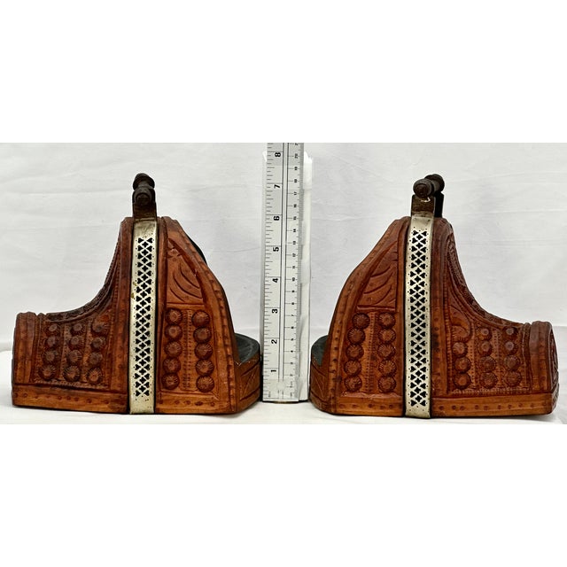 Outstanding Original Pair of Antique Spanish Colonial Hand Carved Wood & Wrought Iron Bedoya Stirrups - Circa 1800s For Sale - Image 18 of 18