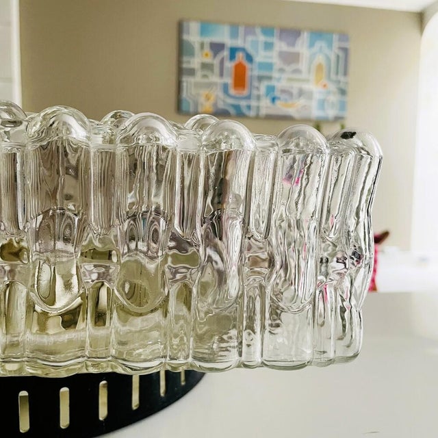 Large Square Clear Glass Wall or Ceiling Flush Mount Light, 1970s For Sale - Image 13 of 18