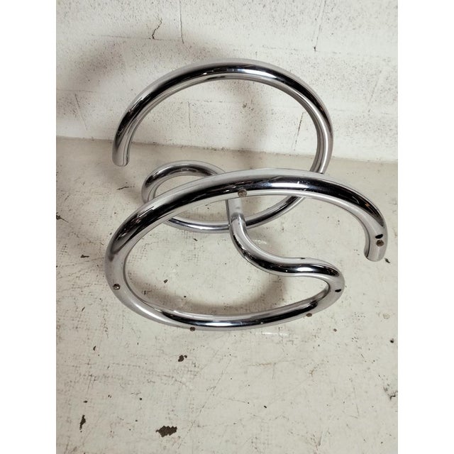 Silver Anaconda Coffee Table in Glass and Chromed Steel attributed to Paul Tuttle for Strassle, 1970s For Sale - Image 8 of 10