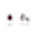 Metal VRJewels 18k Gold Natural Vivid Red Ruby & Diamond Sunburst Stud Earring- A Pair For Sale - Image 7 of 14