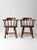 This is a set of six vintage tavern chairs circa 1970. Featuring classic pub-style design with turned splay legs, round...