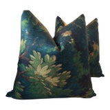 Image of Dedar Schwarzwald in Verdure 22” Down Filled Pillows - A Pair For Sale