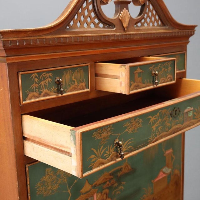 Antique Bar Cabinet Chinoiserie in Mahogany, United Kingdom, 1900 For Sale - Image 6 of 13