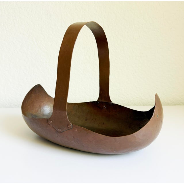 Art Nouveau Arts & Crafts, Dirk Van Erp "Canoe" Basket, Early 1900s, Attributed For Sale - Image 3 of 16