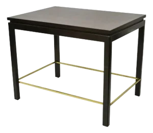 Edward Wormley for Dunbar Mahogany Mid Century Modern Brass Stretcher Side Table