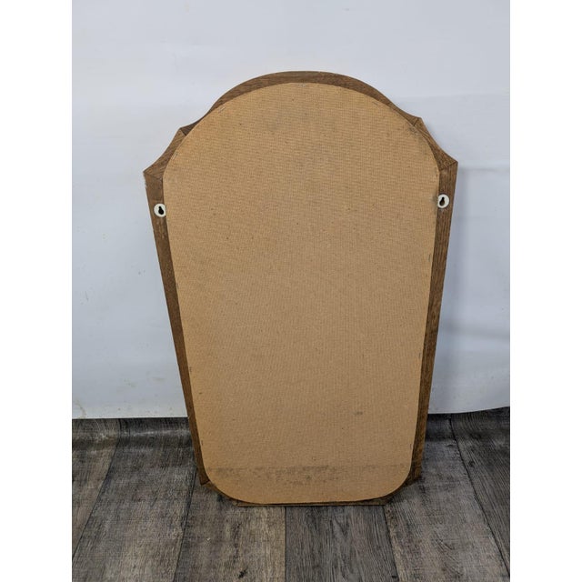 Vintage Oak Wooden Framed Mirror For Sale - Image 10 of 11