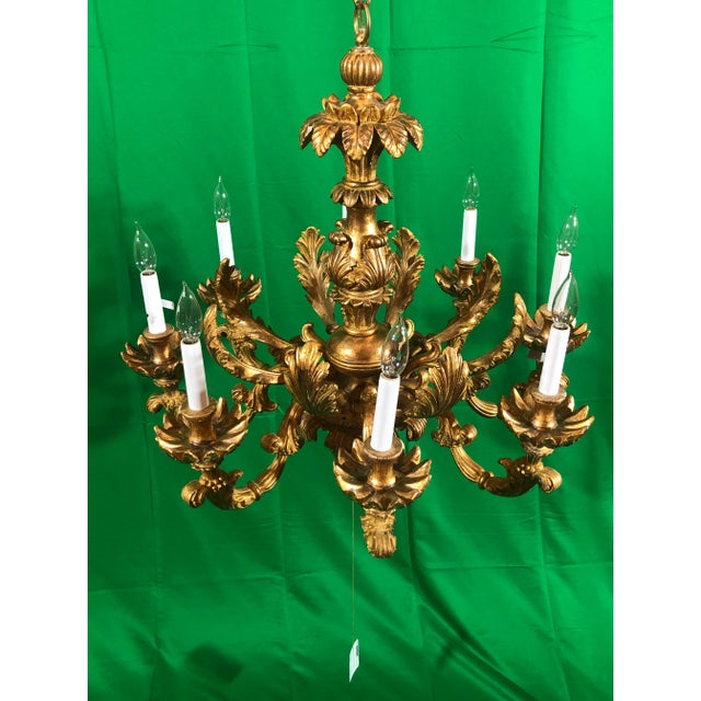 Vintage Italian Hand Carved Eight Light Chandelier For Sale In Dallas - Image 6 of 13