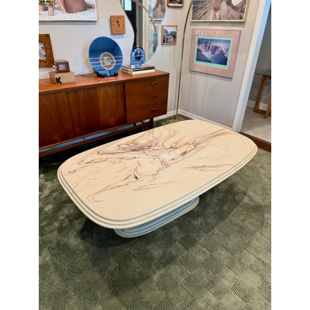 A Rare Italian Coffee Table, Made in Italy, Circa 1960s-80s(?). It Is Made of Marmorino For Sale - Image 11 of 11