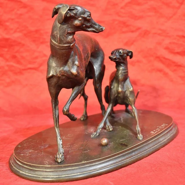 Two Bronze Greyhound Dogs by Pierre-Jules Mene, 1810-1879 For Sale - Image 6 of 6