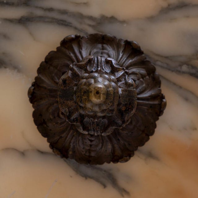 Metal Chandelier with Faun Heads attributed to Ludwig Vierthaler, 1905 For Sale - Image 7 of 8