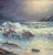 MCM Oil Painting Ocean Rocks Scene For Sale - Image 4 of 9