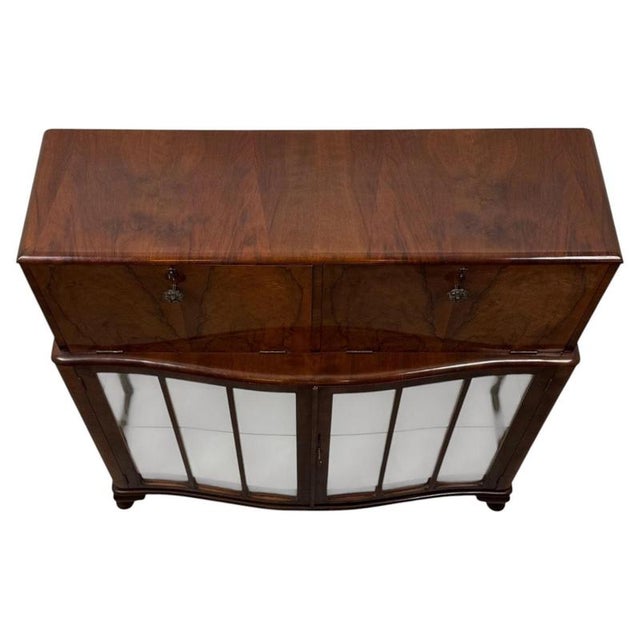 Antique 20th Century Figured Walnut Fitted Cabinet For Sale - Image 6 of 12