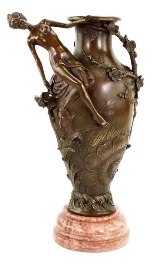 Art Nouveau Brown Patinated Bronze Vase