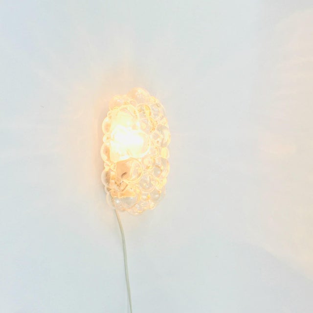 1960s Mid-Century Modern Amber Bubble Glass Wall Lamp by Helena Tynell for Limburg, Germany, 1960s For Sale - Image 5 of 9