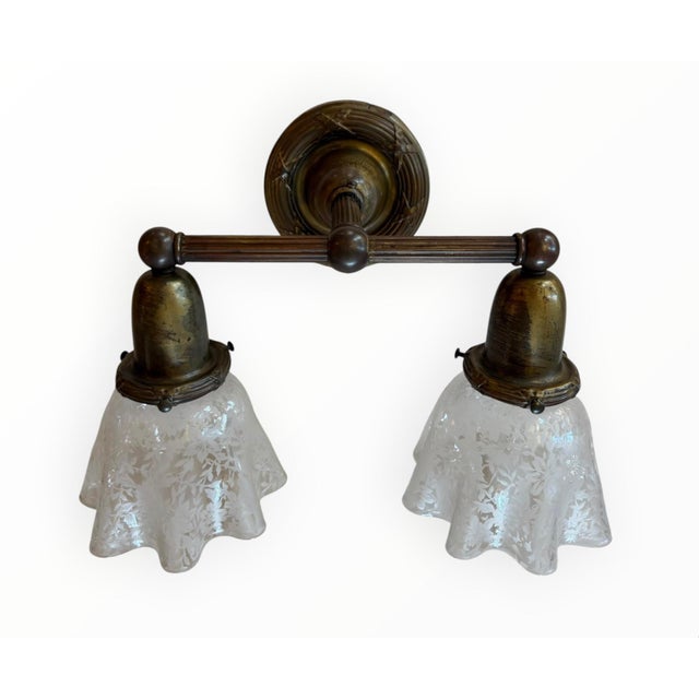 Metal Antique Double Wall Sconce For Sale - Image 7 of 7