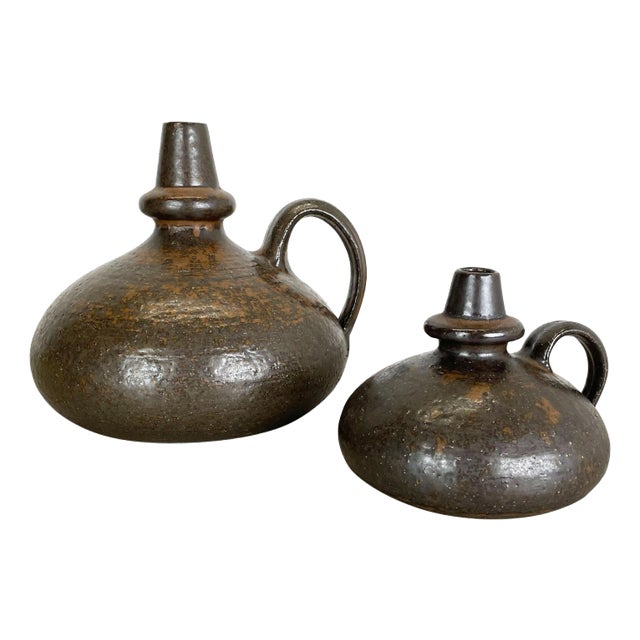 Abstract Pottery Vase Objects by Rudi Stahl, Germany, 1970s, Set of 2 For Sale