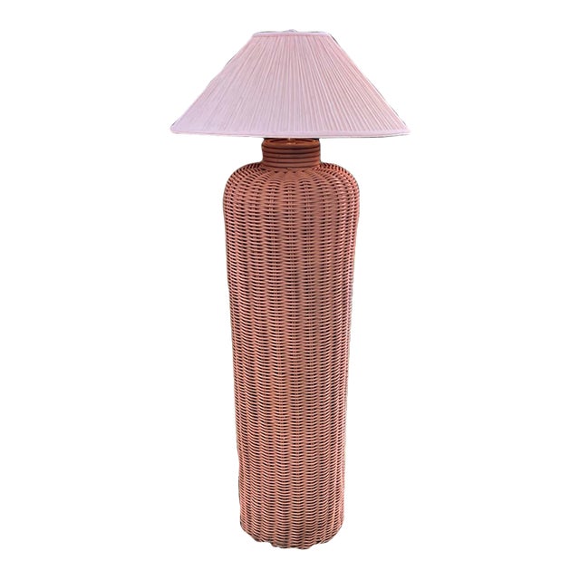 Vintage Wicker Floor Lamp For Sale