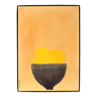 Contemporary Painting Small Bowl of Lemons, Framed For Sale