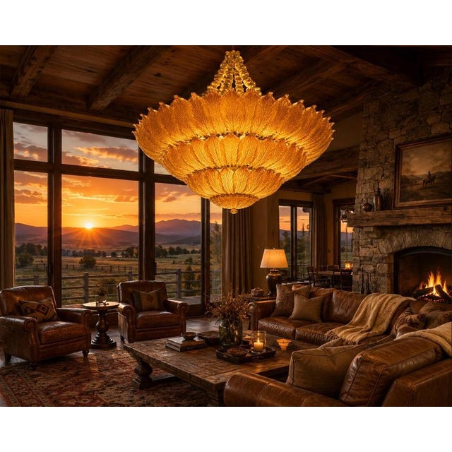 Venetian Murano Ceiling Light, 1990 For Sale - Image 9 of 12