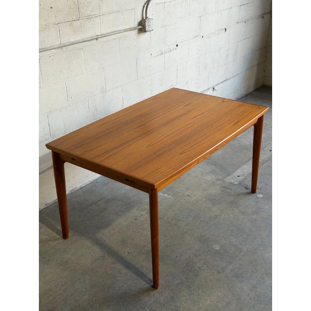 Vintage Rectangular Extendable Teak Dining Table Mid-Century Modern 1960s For Sale - Image 9 of 13