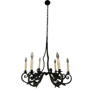 Mid 19th Century French Iron Chandelier For Sale
