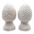 Pair of Vintage White-Washed Terracotta Pinecone Finials For Sale