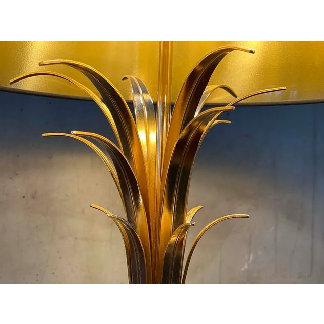 Black Hollywood Regency Style Palm Table Lamp from Maison Jansen, 1970s For Sale - Image 8 of 18