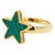 Green Malachite Star Galaxy Celestial Constellation Zodiac 18K Yellow Gold Ring 18K Yellow Gold Green Malachite Cabochon...
