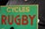 1950s Cycles Rugby Double-Sided Flanged Enamel Sign For Sale - Image 5 of 5