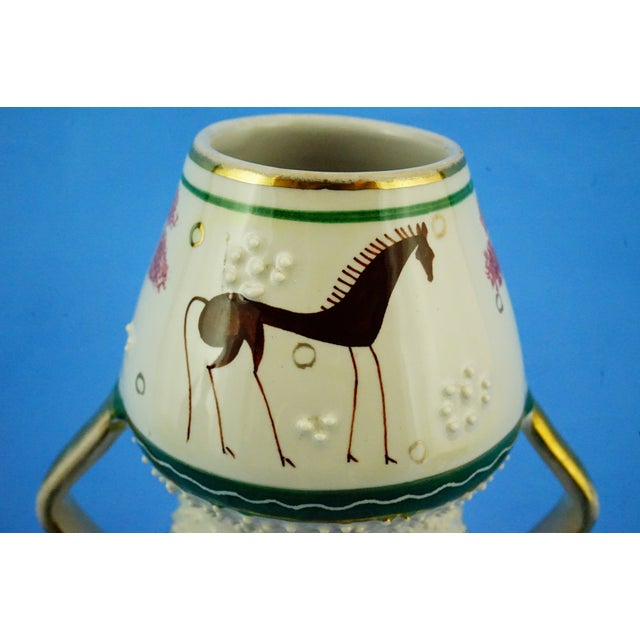 Vintage Ceramic Vase with Stylized Horses by Serafino Volpi, Italy, 1950s For Sale - Image 17 of 18