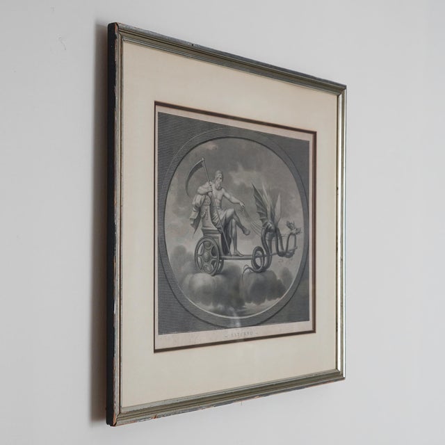 Late 18th–Early 19th Century Neoclassical “Saturno” Saturn Engraving After Raphael – Tofanelli & Bertigneni For Sale - Image 10 of 15