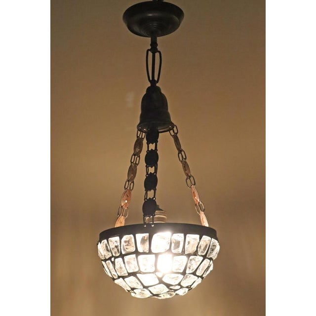 Art Nouveau Pendant Lamp with Slack Glass in Rock Crystal Optics, Germany 1920s For Sale - Image 10 of 16