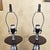 Early 21st Century Pair of Contemporary Espresso Wood Hourglass Lamps With Brushed Nickel Accents and Linen Shades For Sale - Image 5 of 18
