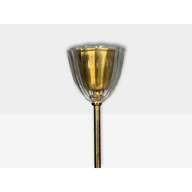 1960s Carl Fagerlund, Chandelier, Textured Glass, Brass For Sale - Image 12 of 12