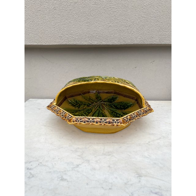 French Country 19th Century French Majolica Chesnut Server For Sale - Image 3 of 12