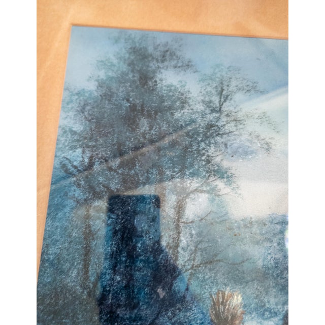 19th Century American Pastel Moonlit Nocturne Pastural Landscape With Haystacks For Sale - Image 15 of 16