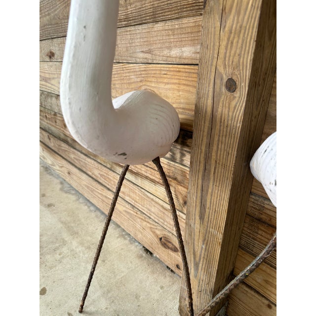 Early Mid-20th Century Coastal Concrete Flamingo Garden Ornaments-Pair For Sale - Image 11 of 12