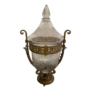Large Cut Crystal & Brass Samovar