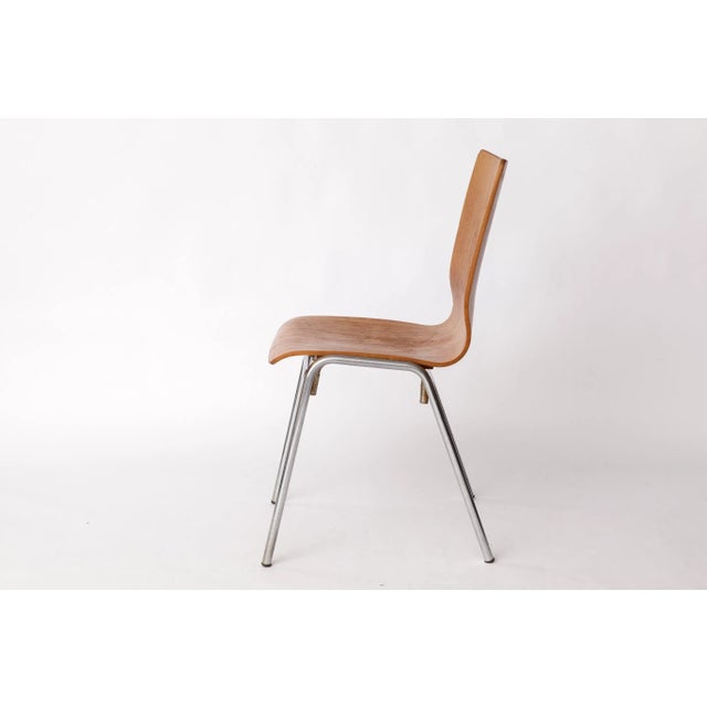 Wood Vintage German Teak and Metal Stacking Chair, 1970s For Sale - Image 7 of 9