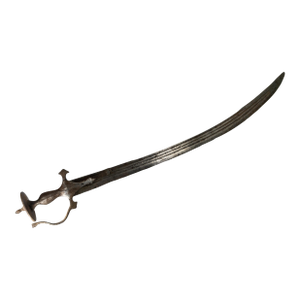 19th Century Indian Steel Tulwar Sword With Wootz Type Blade