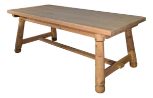 Brutalist Farm Table in Pine by Georges Robert, 1960s