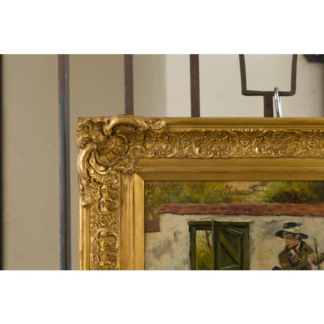 Brown English 19th Century Genre Painting by Charles Hunt Jr, Entitled The Intruder For Sale - Image 8 of 12