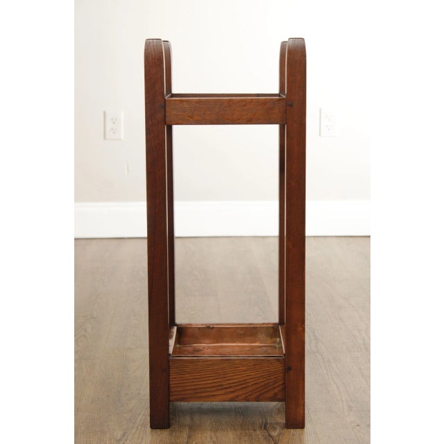 Mid 20th Century Custom Quality Mission Oak Umbrella Stand For Sale - Image 5 of 12