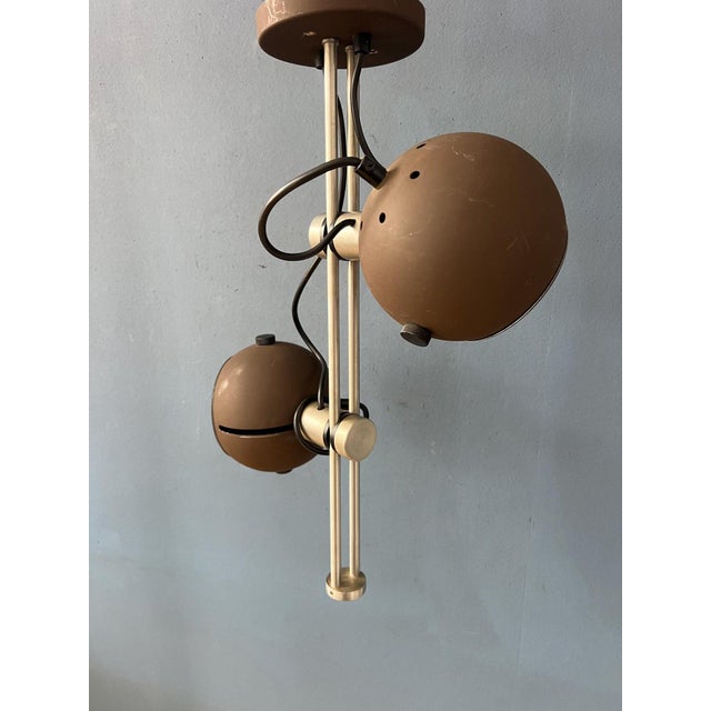 Metal Vintage Space Age Brown Ceiling Light For Sale - Image 7 of 12