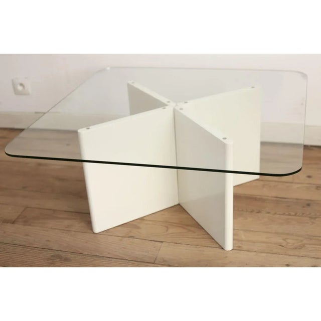 French Lacquered Wood & Glass Coffee Table, 1980s For Sale - Image 16 of 18