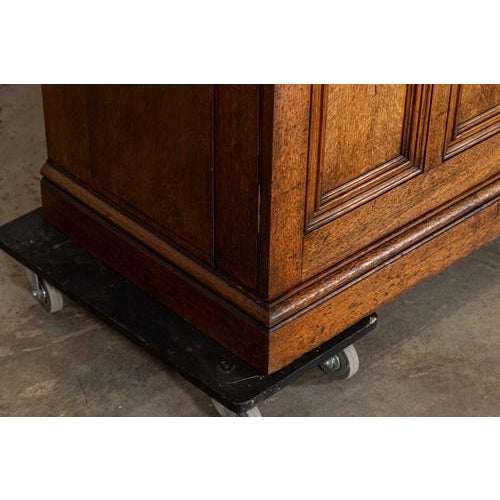 Large Antique English Oak Glazed Bookcase Cabinet, 1880 For Sale - Image 16 of 18