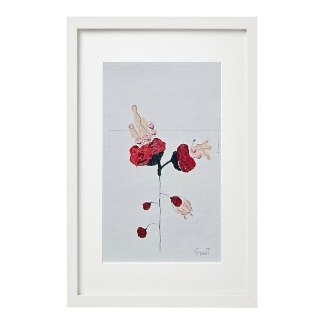 Framed Organic Modern Minimalist Flower Study | Botanical Painting | Herbarium Wall Art For Sale