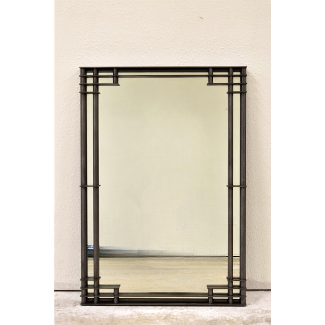 Minimalist Industrial Steel Entry Table With Mirror For Sale - Image 6 of 10